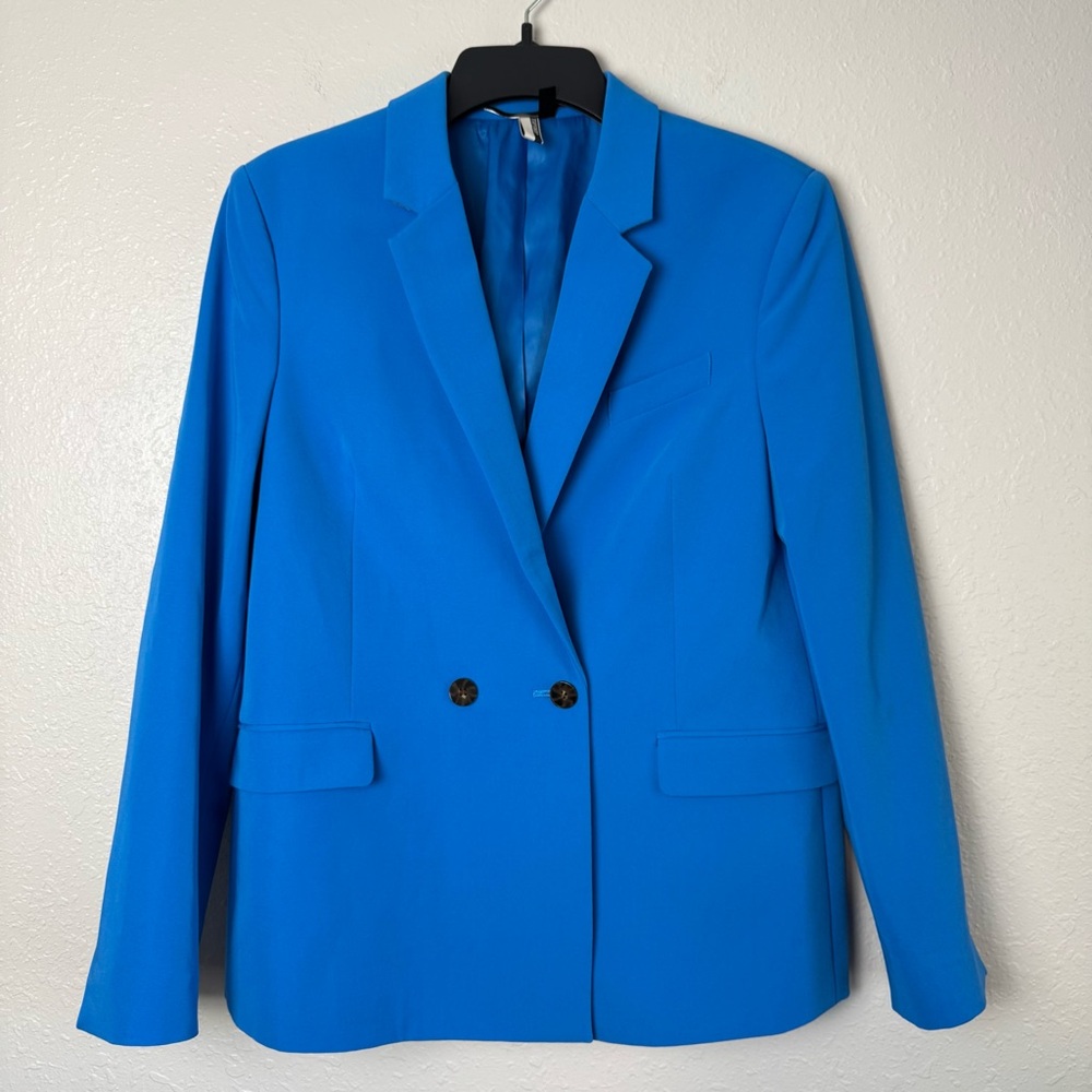 Topshop cobalt blue blazer jacket double breasted 8